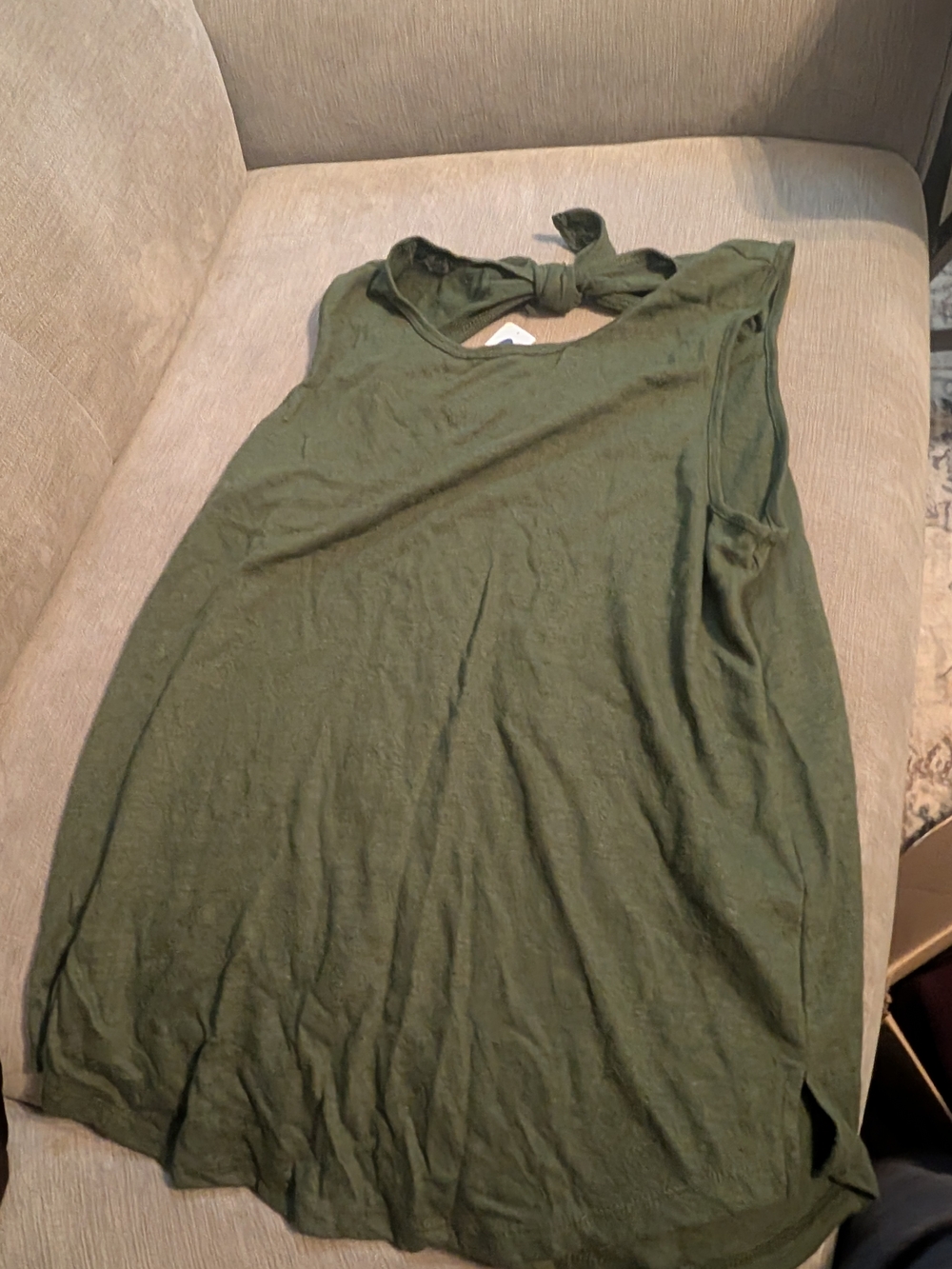 Old Navy Olive Green Tie-Neck Sleeveless Tank